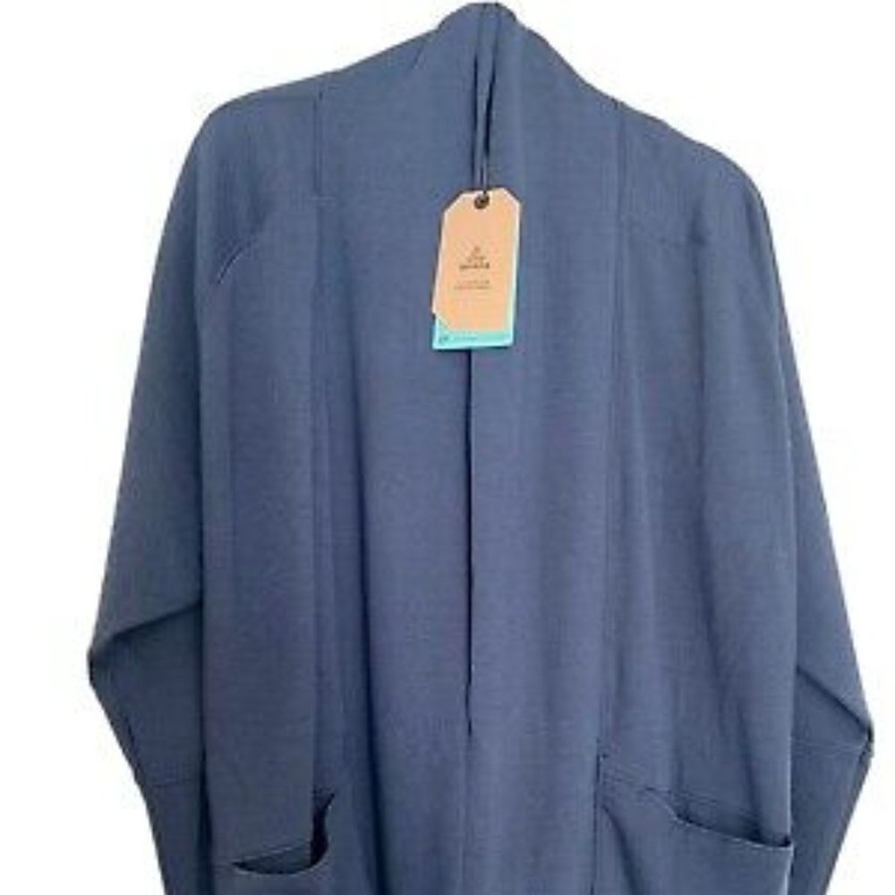 prAna Sunrise Wrap Cardigan - Women's M blue NWT